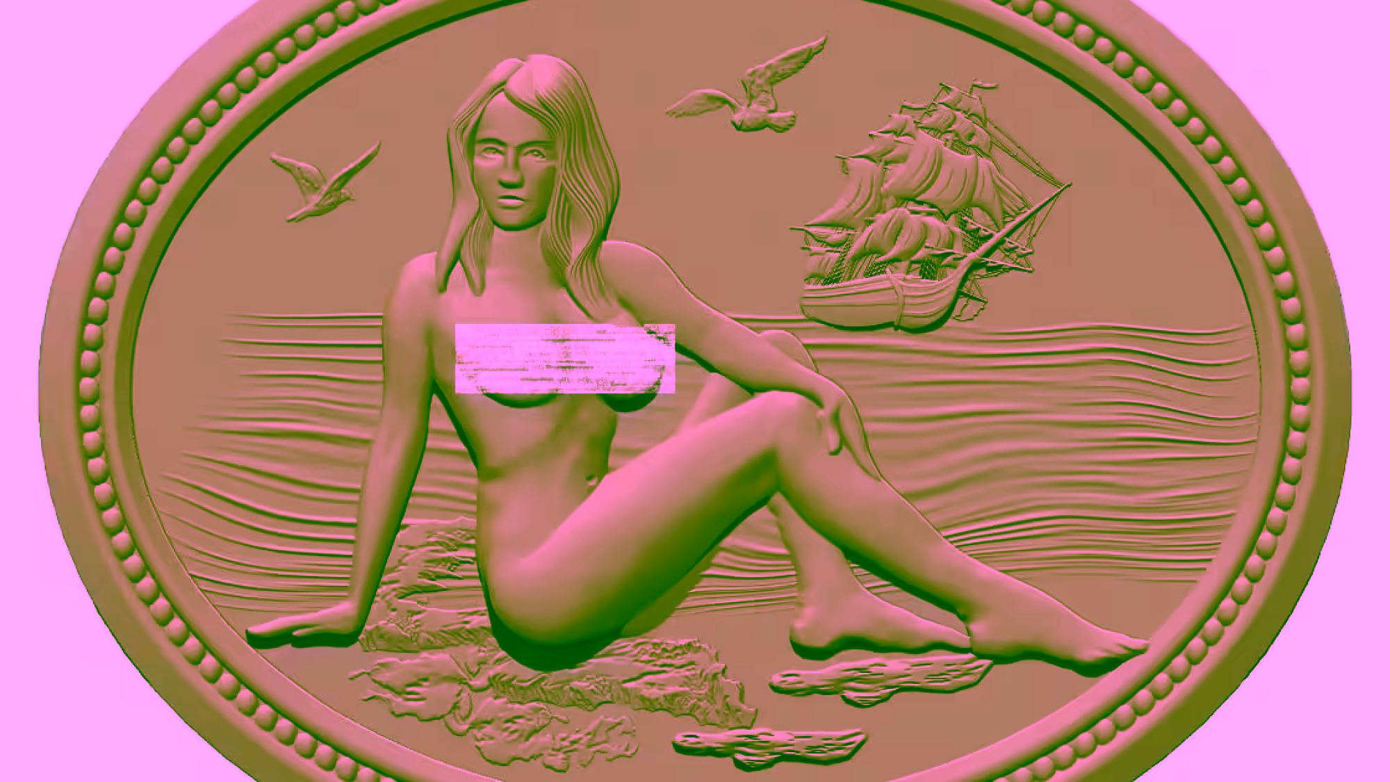 Painting of girl on deserted island 3D Model STL File Free Download A001603