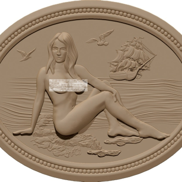 Painting of girl on deserted island 3D Model STL File Free Download A001603