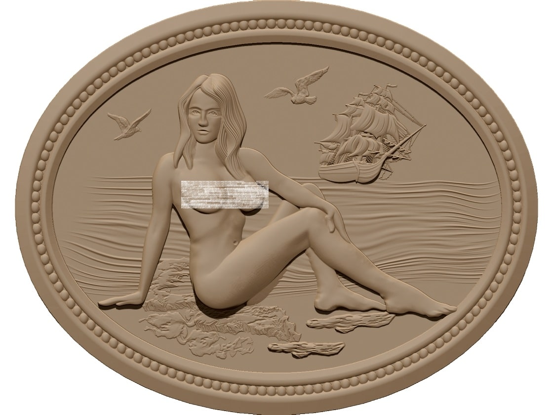 Painting of girl on deserted island 3D Model STL File Free Download A001603