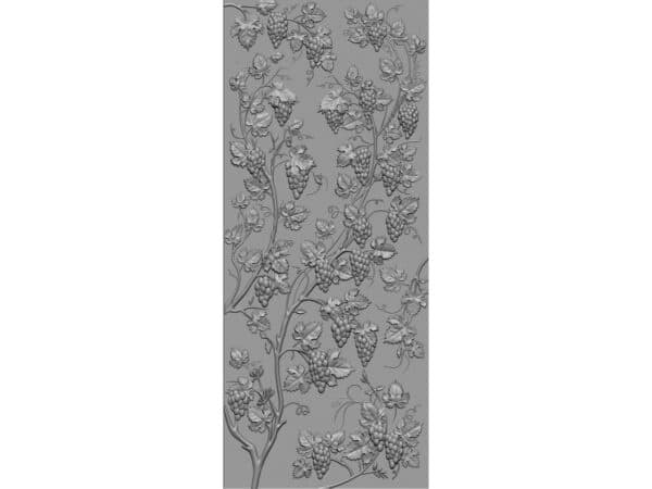 3D Grapevine Wall Panel CNC Design | Luxury Floral Relief STL for Wood Carving & Interior Decor