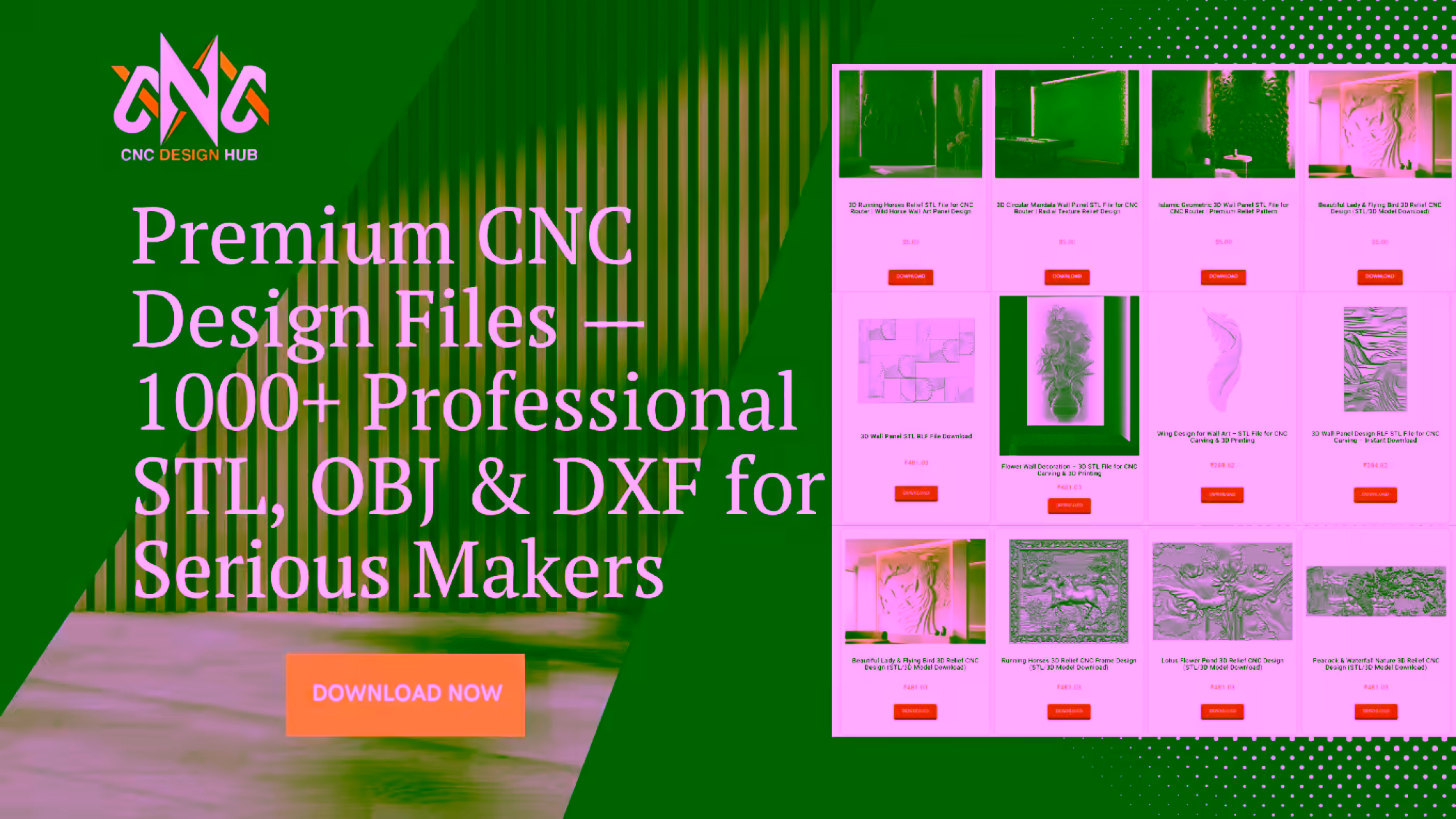 Premium CNC Design Files — 1000+ Professional STL, OBJ & DXF for Serious Makers