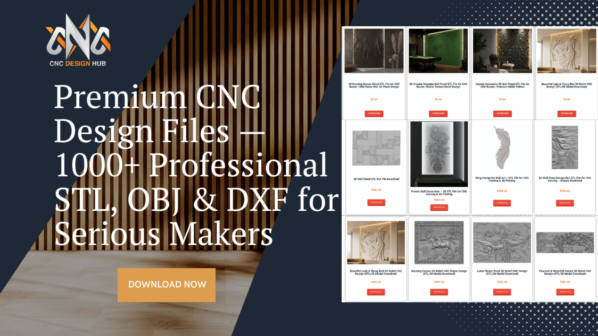 Premium CNC Design Files — 1000+ Professional STL, OBJ & DXF for Serious Makers