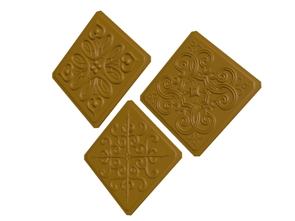 Ornate Floral Diamond Relief Set – 3D CNC Decorative Panel Designs (OBJ Pack)