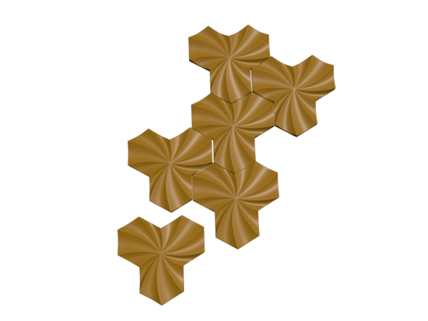 Geometric Hex-Vortex Modular Wall Panel – 3D CNC Relief Design (OBJ File)