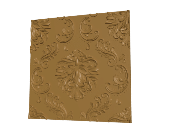 Royal Damask Floral Relief – 3D CNC Decorative Wall Panel & Door Design (OBJ File)