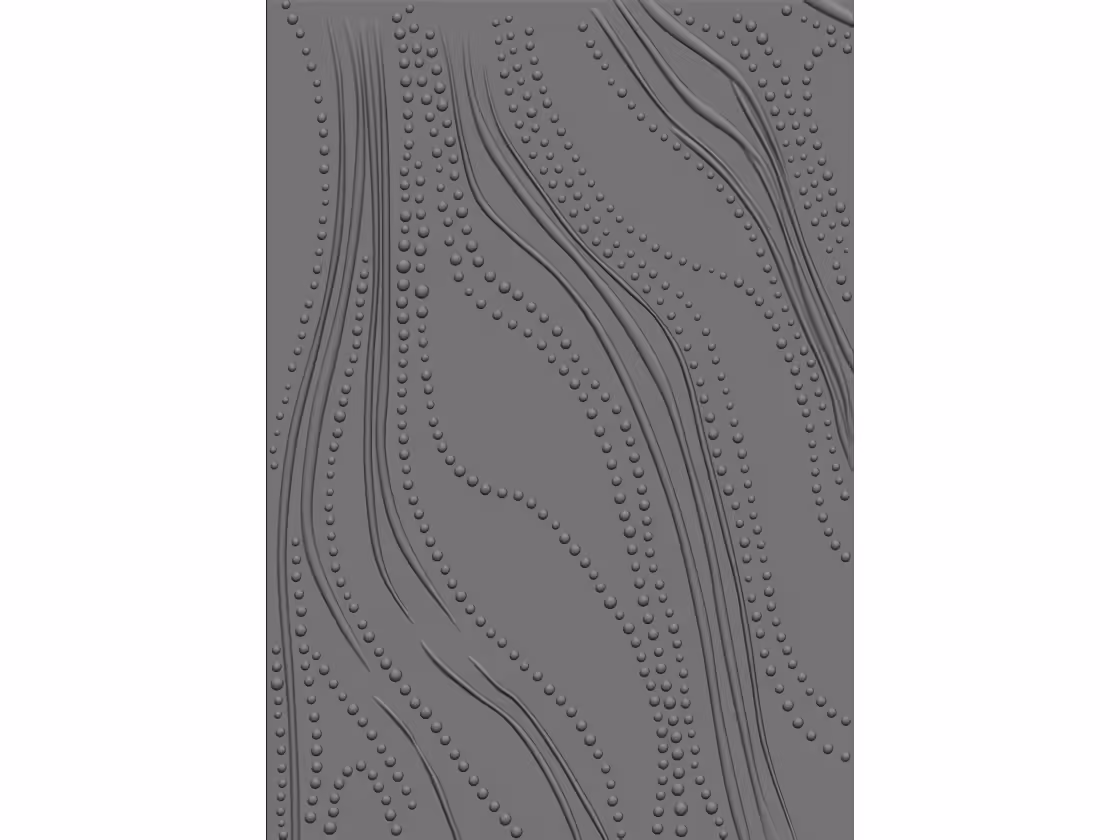 Wavy Flow & Dotted Pattern CNC File – 3D Relief RLF & STL Wall Art Texture Design for CNC Router Engraving